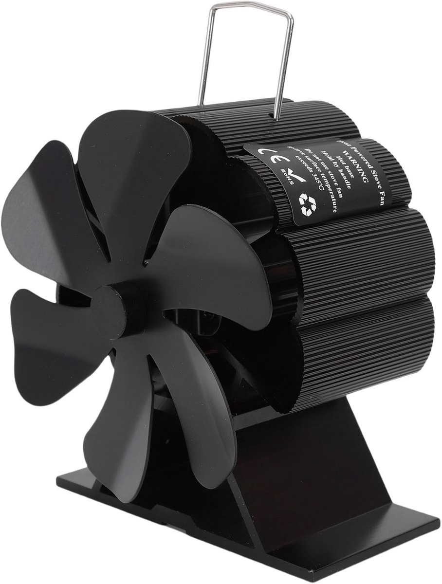 Houtkachel Ventilator van Aluminium Legering, Warmte Aangedreven Thermische Ventilator met Oververhittingsbeveiliging voor Houtkachels en Pelletkachels