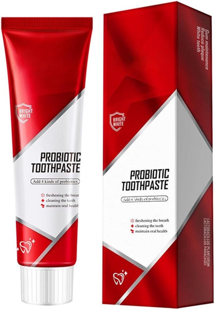 Witte Tanden en Frisse Adem: Fluoridevrije Tandpasta met Probiotica voor Gezonde Tandvlees, 145 ml