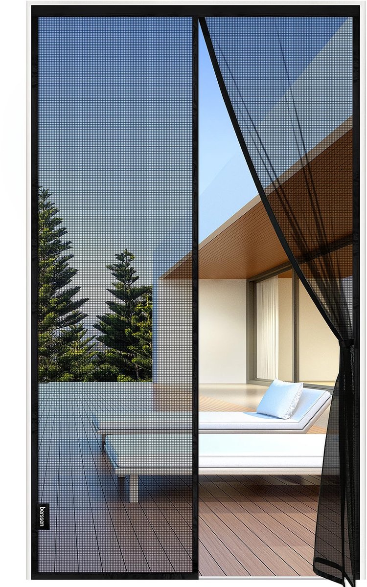 Vlamvertragend magnetisch vliegengordijn 100 x 220 cm - effectief - eenvoudig te installeren - houdt insecten buiten - ShopVlot