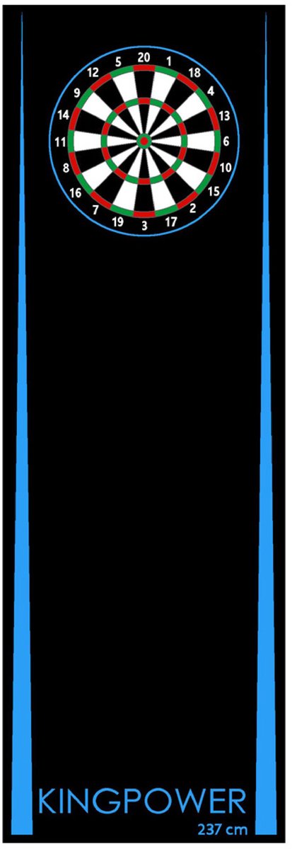 Dartmat Blauw Staal Dart Darts Dartbord Accessoires Dartmat Doelwit Oche Darts Werplijn Bescherming Rubberen Vloer Dartbord 237 x 80 cm Kingpower