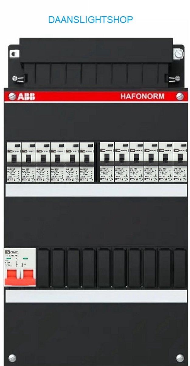 ABB 1 fase groepenkast – 12 groepen – EMAT aardlekautomaten 30mA – Emat hoofdschakelaar - Lichtgroepenkast 12 groepen.