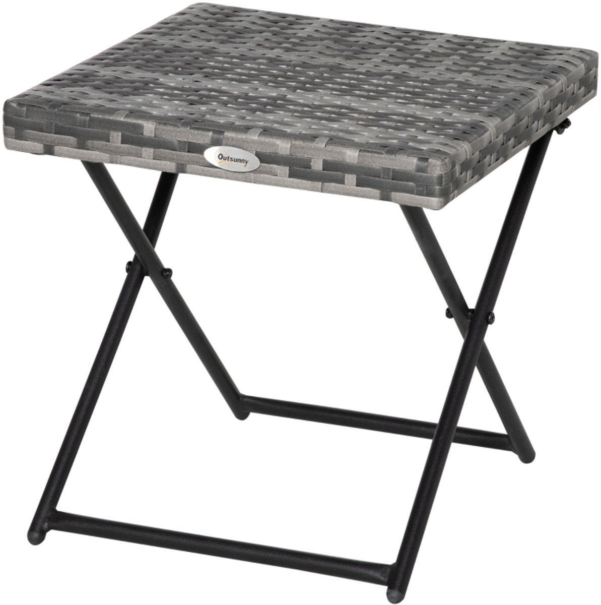 Bijzettafel 40 × 40 × 40 cm grijs metalen frame salontafel buitentafel voor balkon inklapbaar ontwerp stabiele en duurzame constructie eenvoudig te reinigen geschikt voor tuin terras balkon en buitenruimte