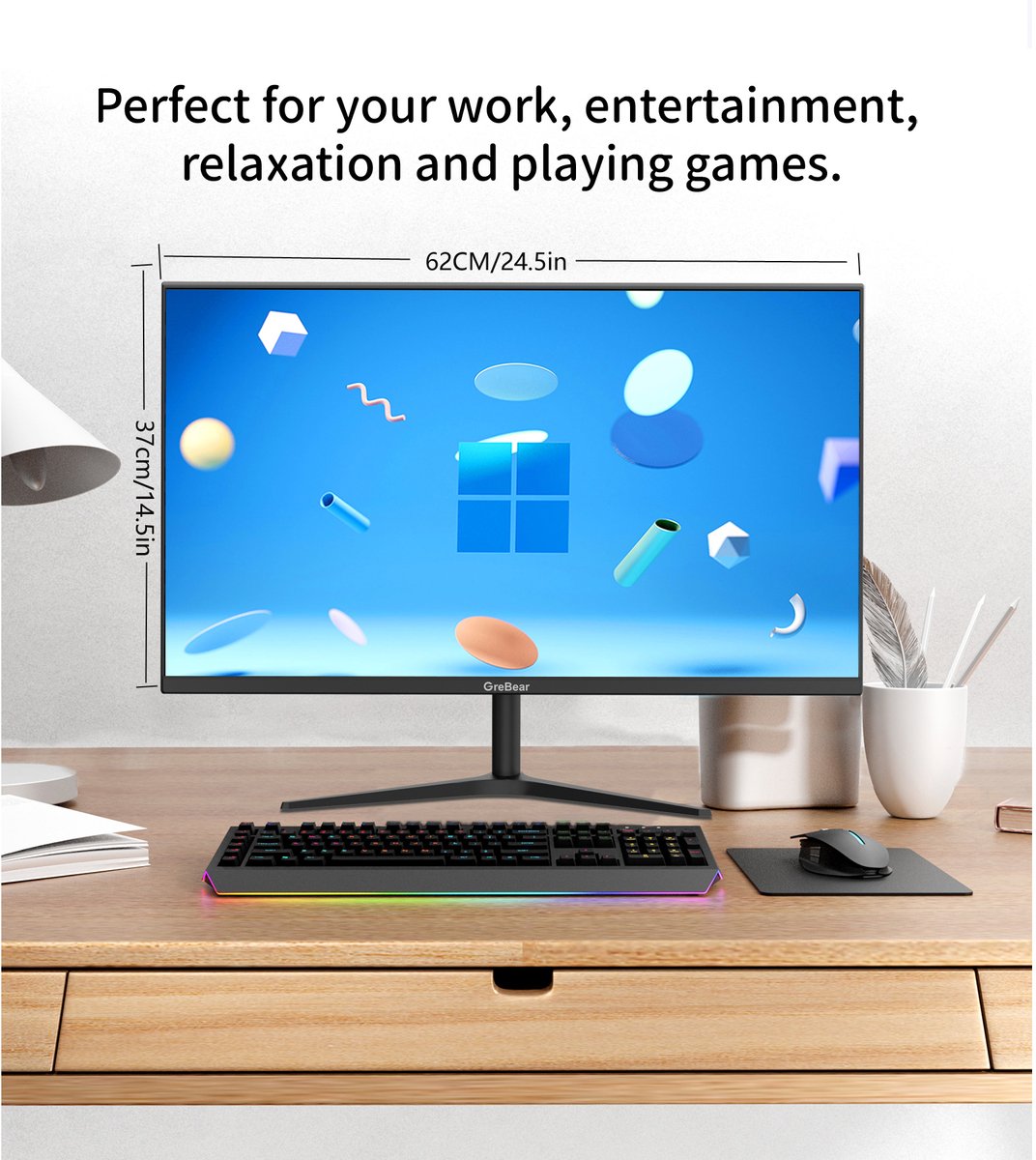 Computermonitor 27 Inch IPS Paneel - Full HD 1920 x 1080 Resolutie - 75 Hz Verversingssnelheid - LED Scherm - HDMI En VGA Aansluiting - Desktop Monitor