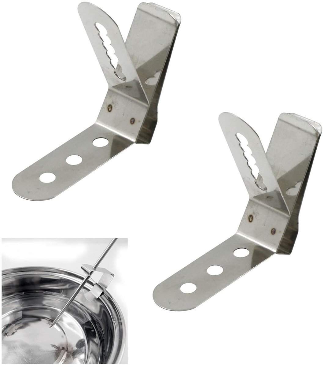 Thermometer Clip - Zilver - 8 x 8 x 5 cm - Roestvrij Staal - Voor Grill en BBQ