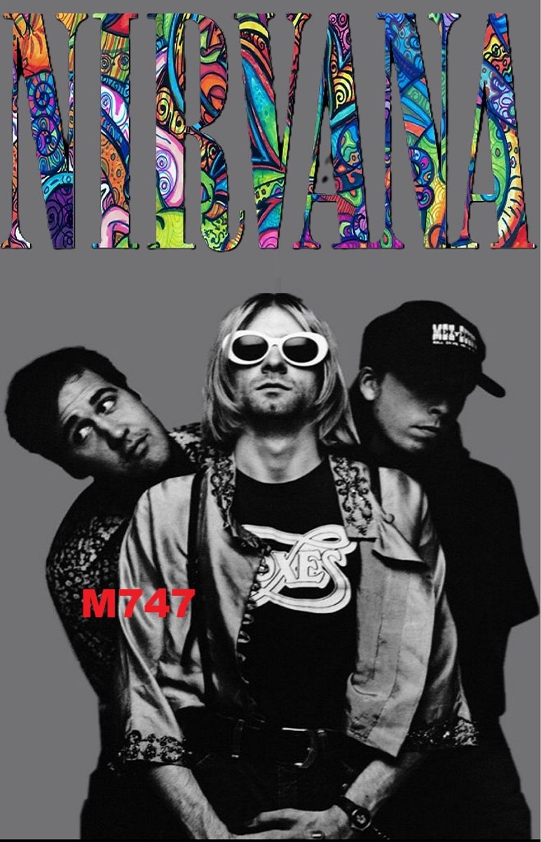 Nirvana Metalen Wandbord, Maat:20x30 cm - Bands-Artiest-Muziek-Werkplaats-Garage-Classic Car-oldtimer-Man Cave-Wandbord Mancave-Kroeg decoratie-Tekstbord-Metalen wanddecoratie