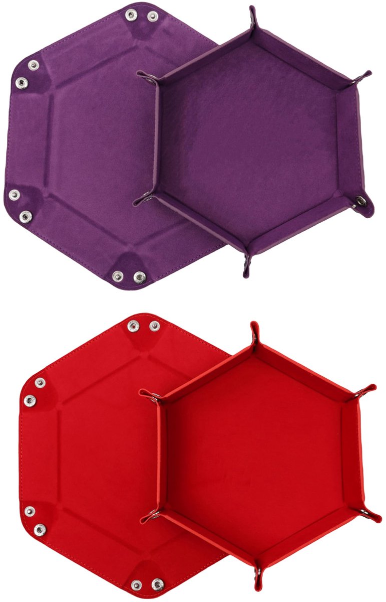 Opvouwbare kubusplanken, dubbelzijdig, fluweel, opvouwbaar, zeshoekig, blokjesbord, leer, voor RPG, DND, draken - ShopVlot