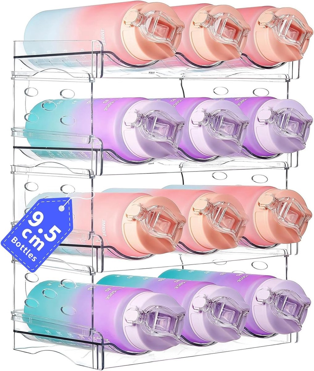 Stapelhanger voor Flessen - Efficiënte Organisator voor Koelkast en Kast, Praktische Wijnrek voor 12 Flessen, Ruimtebesparend en Functioneel