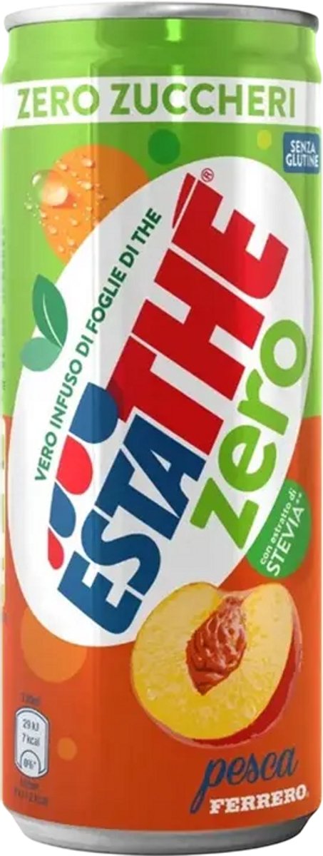 Estathé Pesca ZERO - Italiaanse IJsthee Perzik zonder suiker - 24 x 33cl