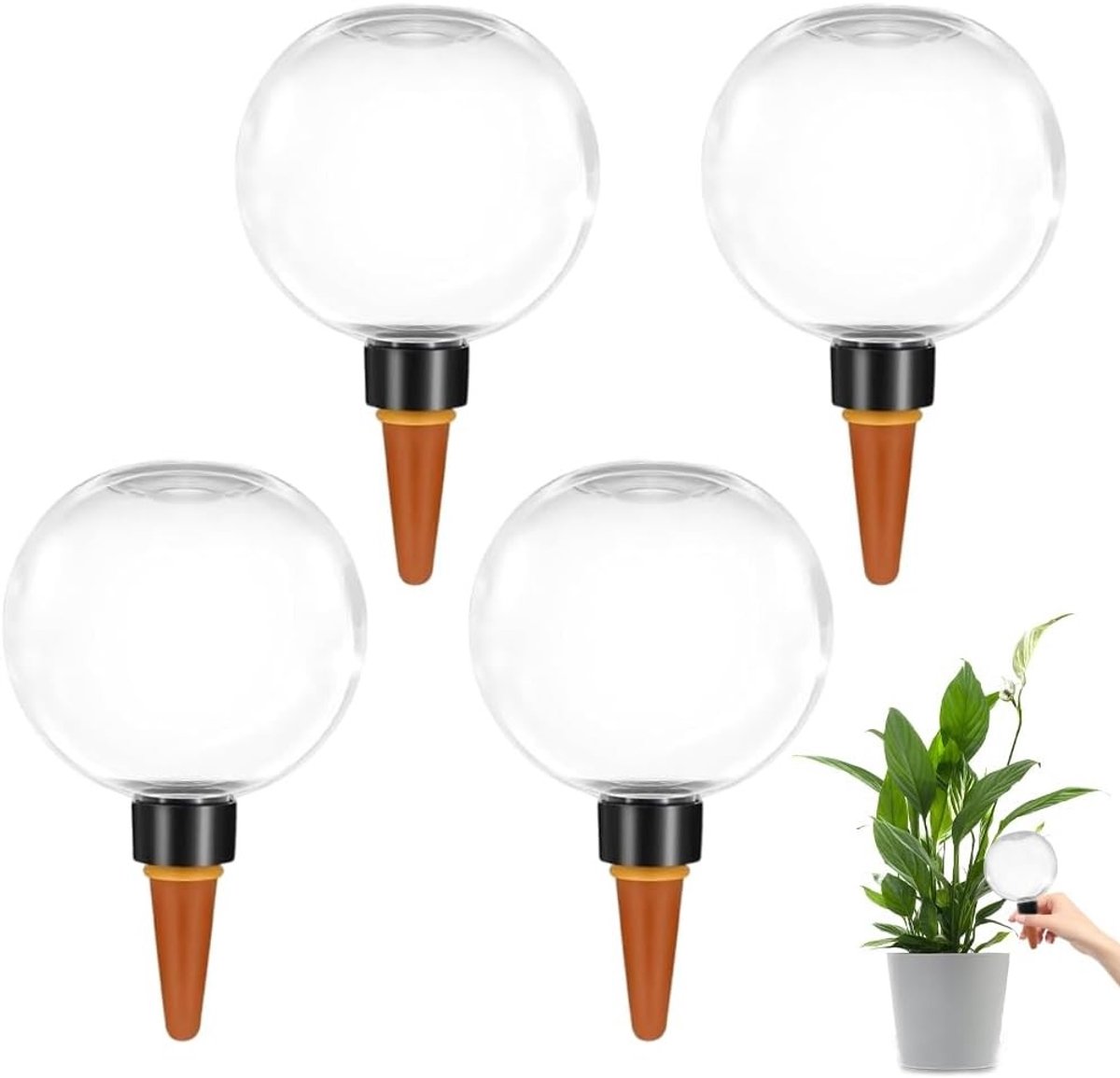 Automatische Plant Watergeefballen, 4 Stuks 500ml Waterdispenser voor Binnen- en Buitenplanten, Ideaal voor Balkon en Tuinonderhoud