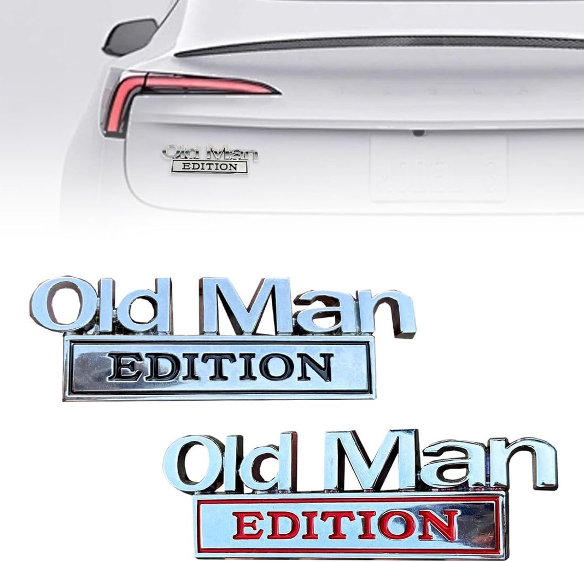Auto-embleem 3D-metaal - Old Man Edition - grappige stickers voor mannen - perfect voor auto-accessoires - ShopVlot