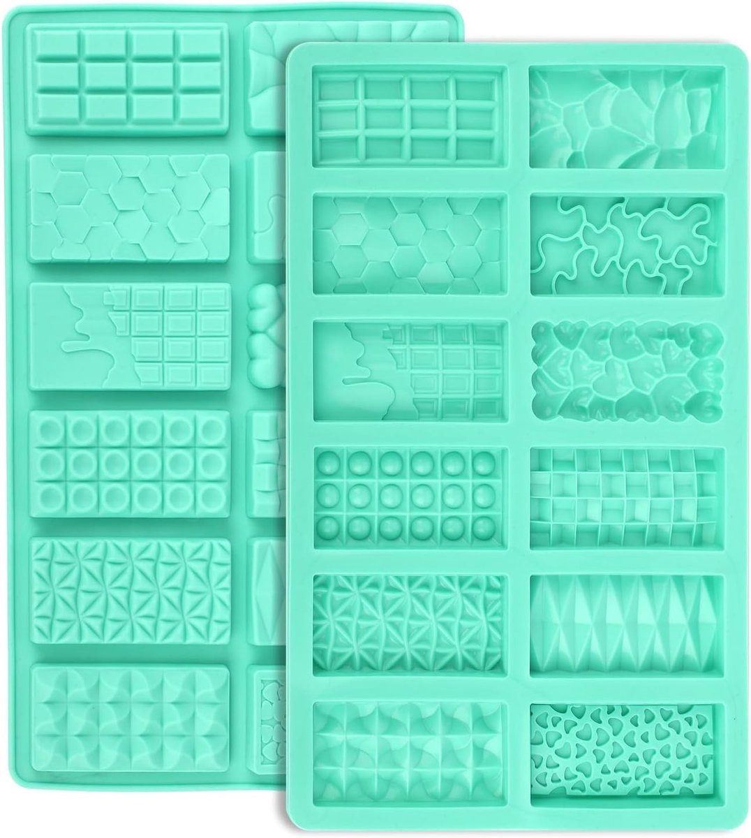 Mini Chocolade Repen Mallen - 12 Vormen Silicone Chocolade Mallen met Anti-aanbak Coating voor Knafeh, Bakken en Snoep maken