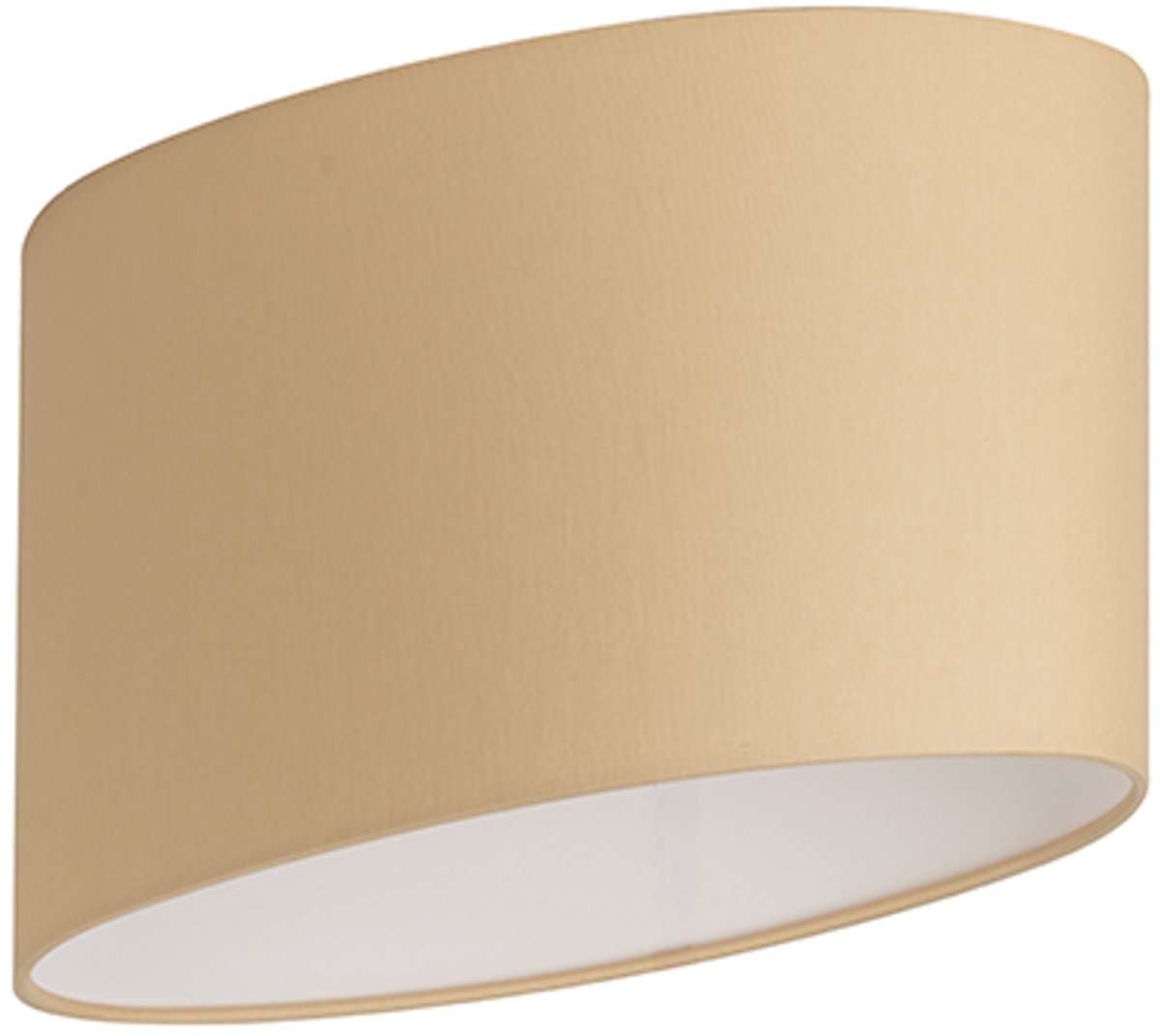 Uniqq Ovale Lampenkap stof donker creme wit 25 x 16 cm – 15 cm hoog