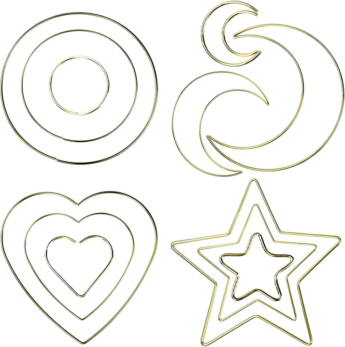Decoratieve Ringen voor Thuis - 12 Stuks voor Droogbloemen, Pentagram en Rond Design