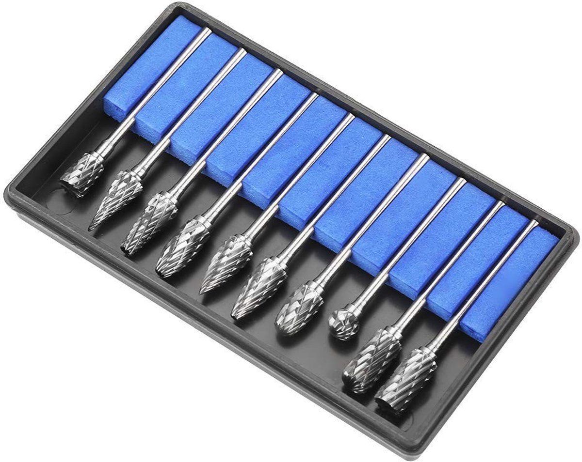 Tungsten Lab Burs Set van 10 Stuks - Carbide Stalen Vijl voor Metaalbewerking en Houtsnijwerk 2.35 * 6mm