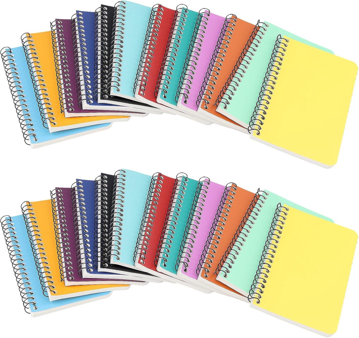 24 Pcs A7 Pocket Notepad, 120 Pages/60 Sheets Colored Small Spiral Lined Notepads, Mini Small Multipack Notebooks A7 - ShopVlot