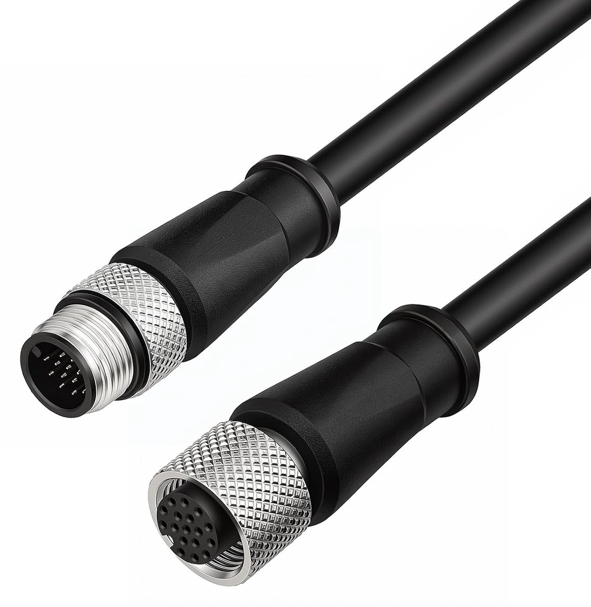 M12 Aviation A-coded 17 Pin Sensor Shielded Signal Cable IO Trigger Power for Datalogic Deloitte Sick YF2ASD (Male to - ShopVlot