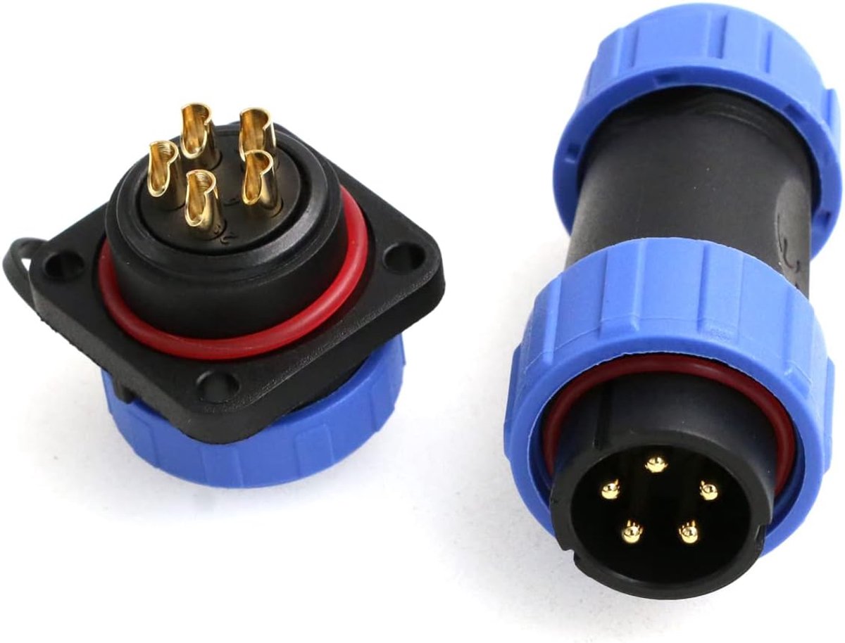 Aviation connector 5 pin - waterdicht IP68 - voor LED verlichting - geschikt voor buitengebruik - ShopVlot