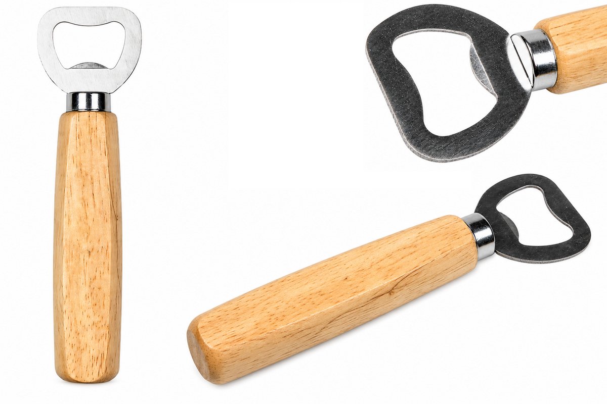 Houten authentieke flessenopener 14 cm - opener