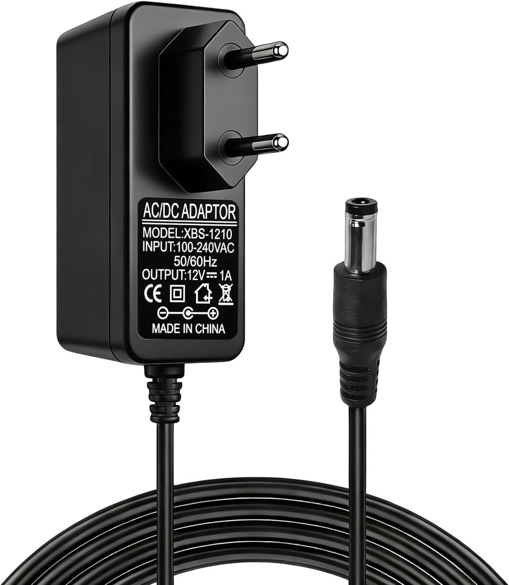 Universal Power Supply, 12 V, 1 A, 12 W, AC/DC, with DC 0.5 x 0.3 cm Plug and 1 m Cable, 12 V Charger for Children's - ShopVlot