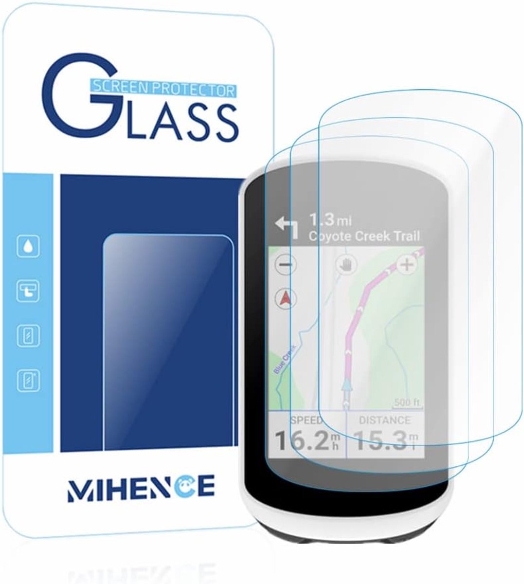 (3 PCS) Mihence Compatible with Garmin Edge Explore 2 Screen Protector, 9H Tempered Glass Protective Film for Explore - ShopVlot