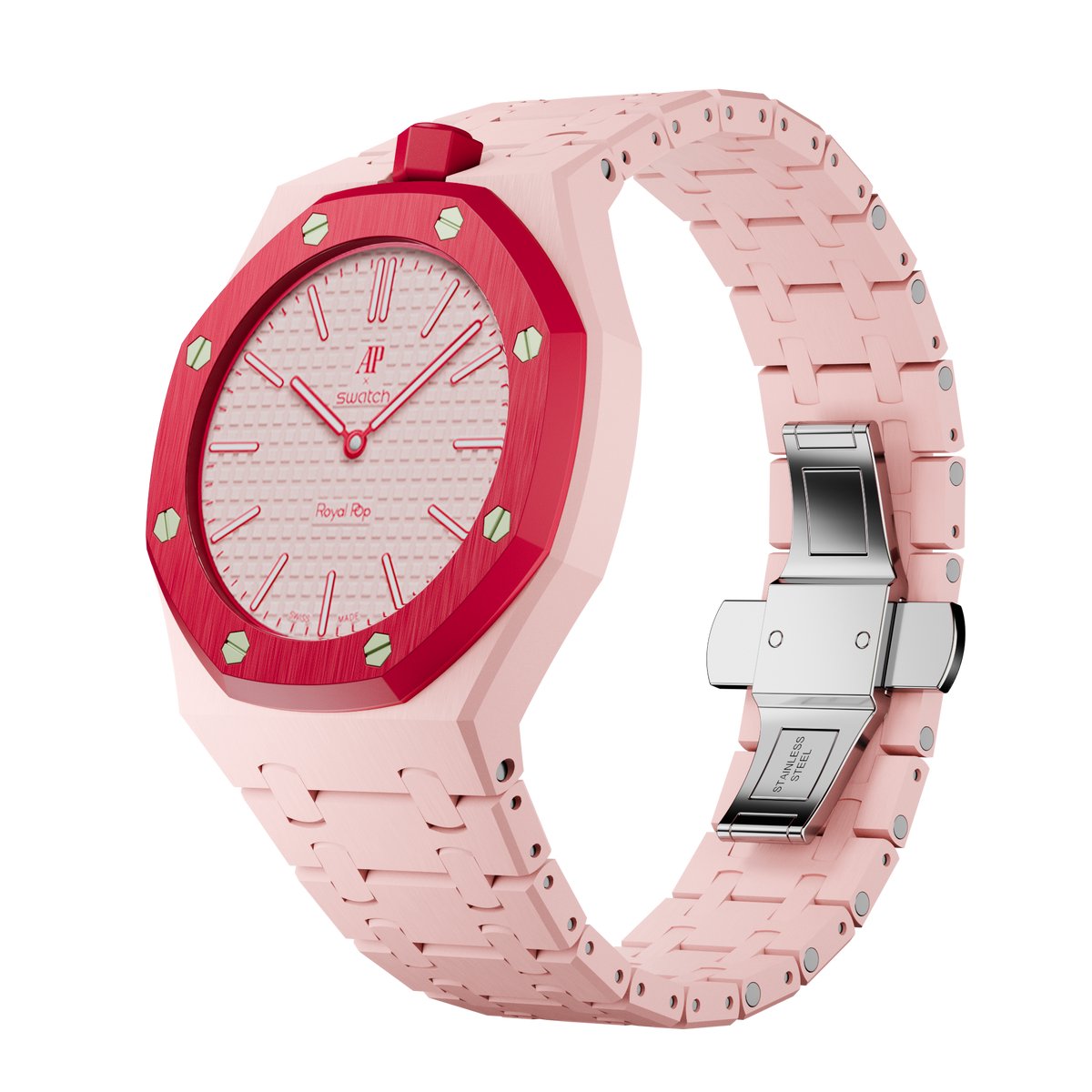 Bio-keramisch horlogebandje - voor AP Swatch - Royal Pop - Roze