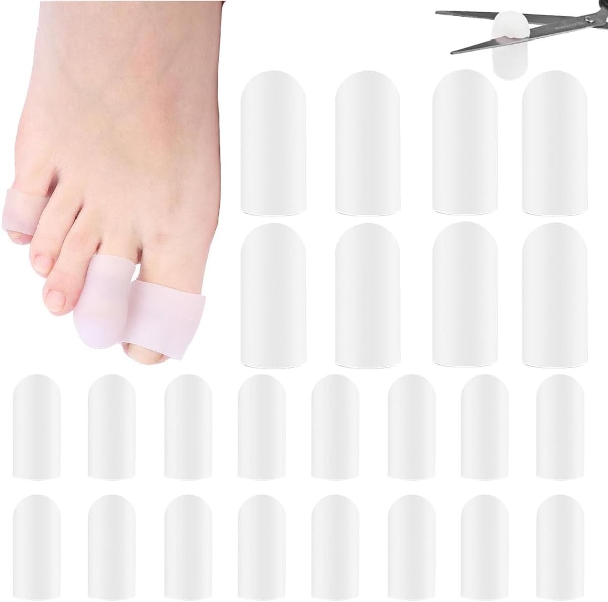 24 Stuks Snijdbare Teenkappen, Beschermers met Aloë Vera, Kussens voor Teennagels, Bescherming tegen Eelt en Blaren