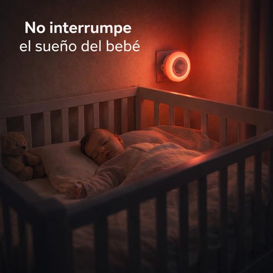 2 stuks Rood Nachtlampje met Stekker, Schemeringssensor, Instelbare Helderheid, Aan/Auto/Uit Stand, Geschikt voor Slapen, Baby’s en Borstvoeding — afbeelding 4