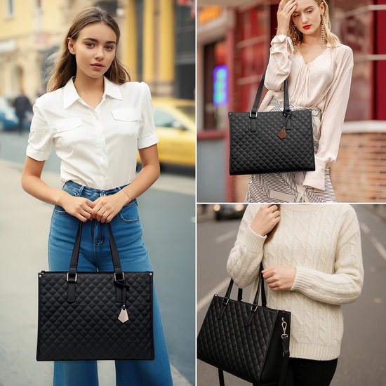 Lunchtas met geïsoleerd lunchvak - Grote draagtas voor werk - 2-in-1 tas voor vrouwen - Luxento — afbeelding 3