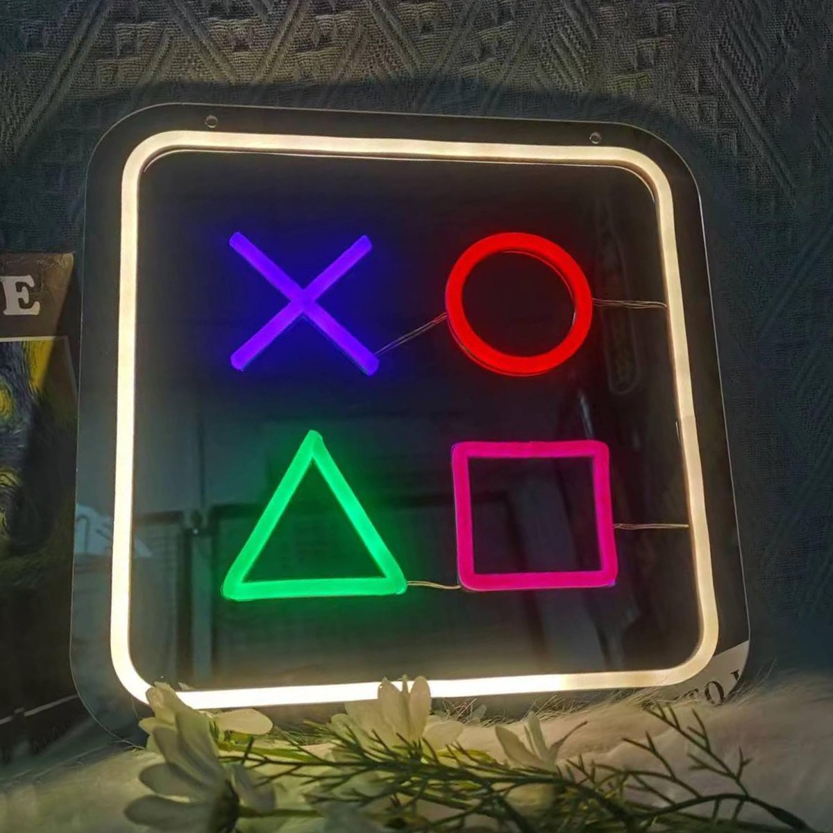QXMH Gamer-neonbord, led gaming neonborden USB/schakelaar, grafische decoratie, neonbord, speelkamer, decoratie, lamp - ShopVlot