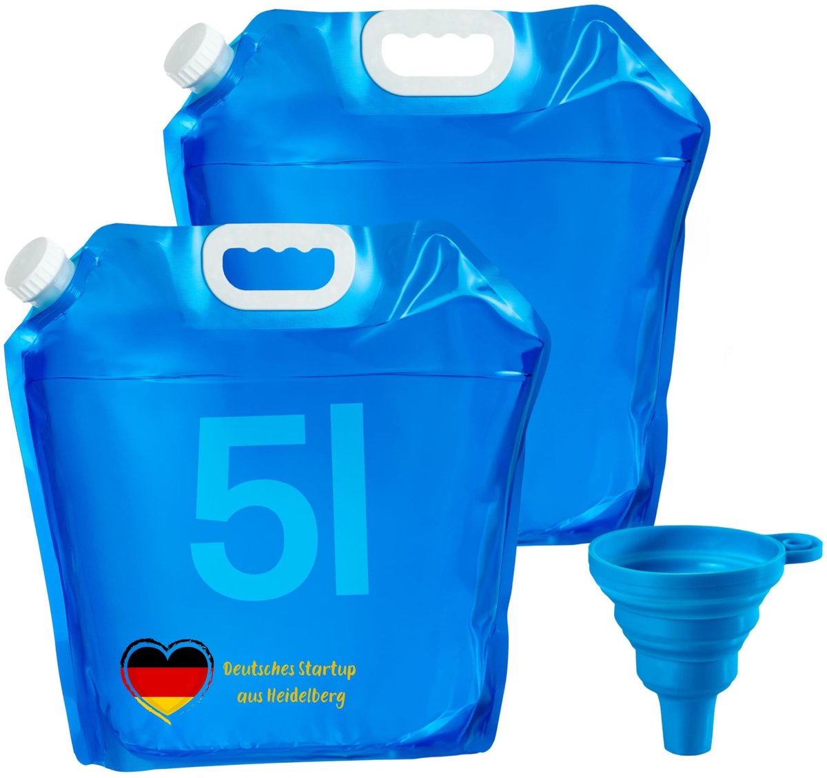 Opvouwbare Waterjerrycan - Waterzak Set - Water Opslag - BPA-Vrij Ontwerp - 2 x 5L - Transparant