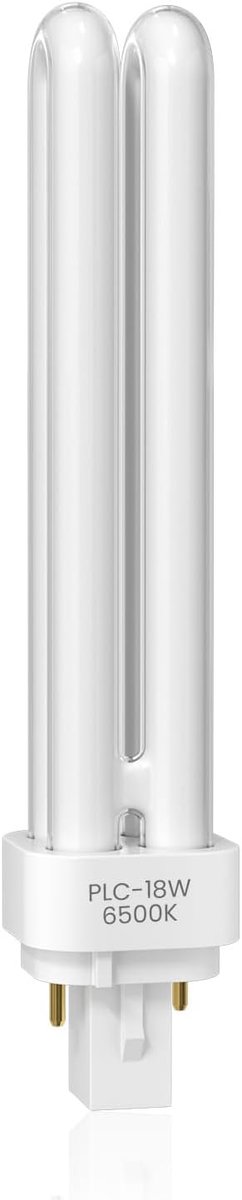 DoRight G24d-2 18W Compact Fluorescent Lamp with 2 Pins - 2U Double Turn Neighbor Energy Saving Lamp Cold White 6500K - ShopVlot