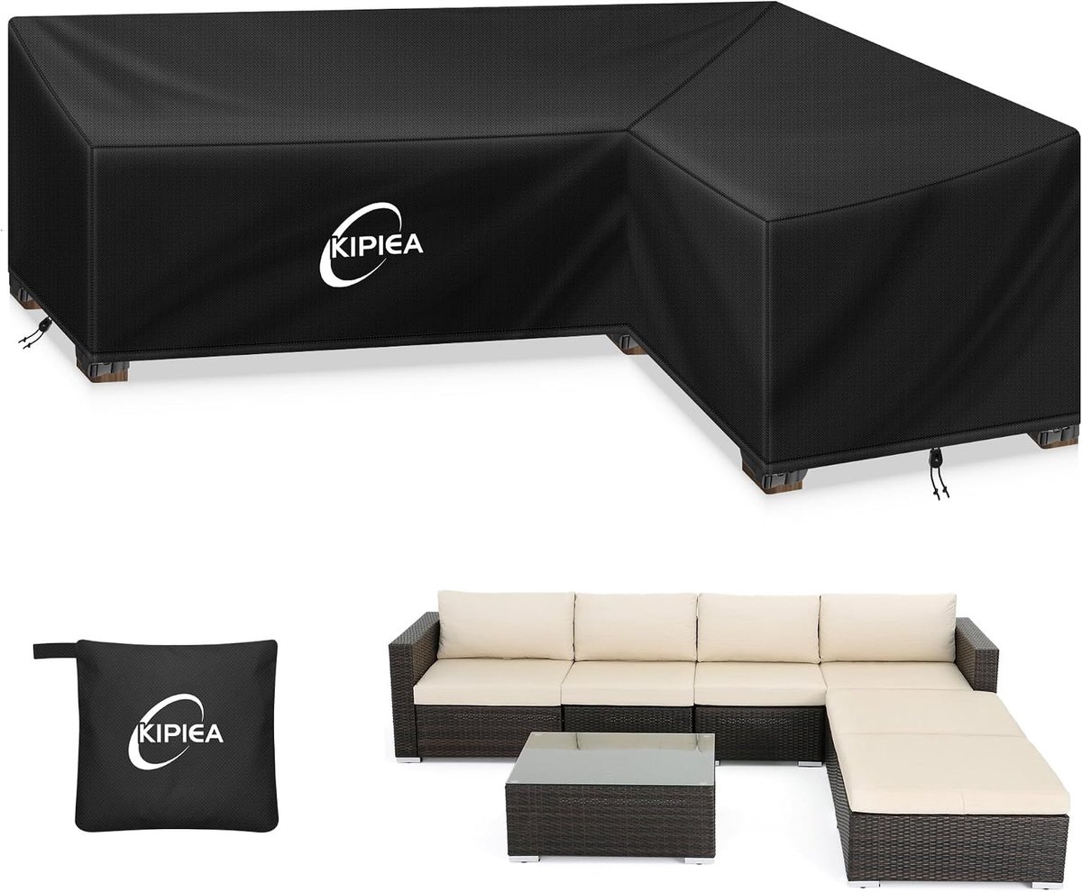 Tuinmeubelhoes L-vormig 305x229x85x78cm - 420D Oxford stof - waterdicht en windproof - bescherm je tuinset - ShopVlot