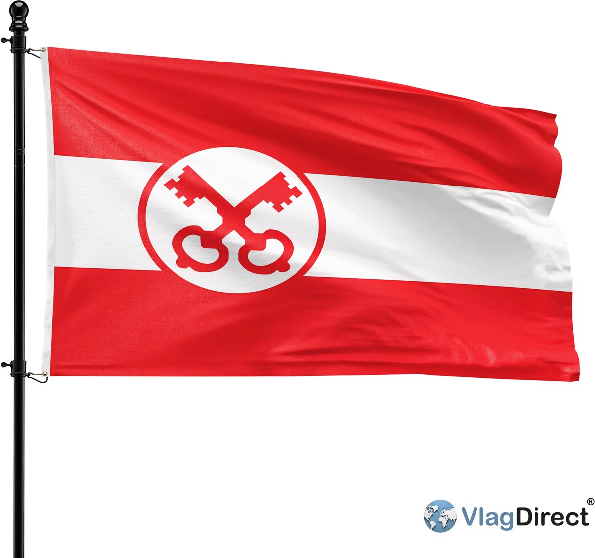 VlagDirect - Leidse vlag - Gemeente Leiden vlag - 150 x 225 cm - XL vlag.
