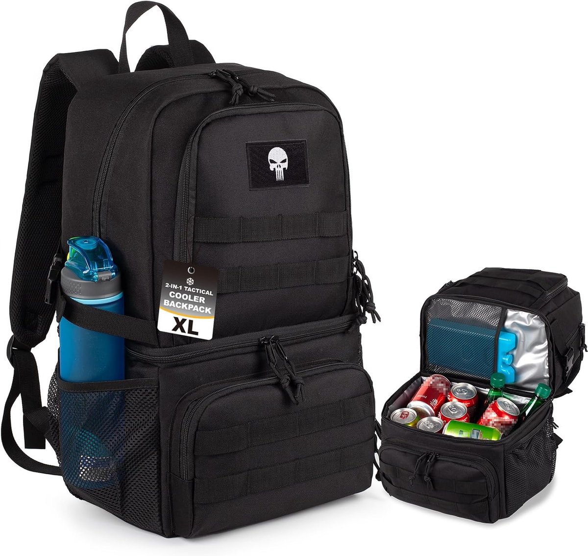Tactical Double Cooling Backpack for Men, Large Lunch Backpack with 2 Compartments, Soft Cooler Bag - ShopVlot