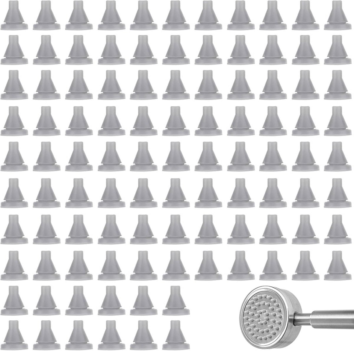 100 stuks douchesproeiers van siliconen, sproeigat voor douchekop, gatwissel voor douche, reservesproeiers, diameter 4 - ShopVlot