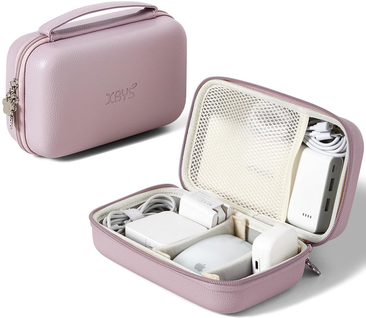 Draagbare tas voor MacBook-oplader XL - Paars - Ruim en praktisch - Ideaal voor onderweg - ShopVlot