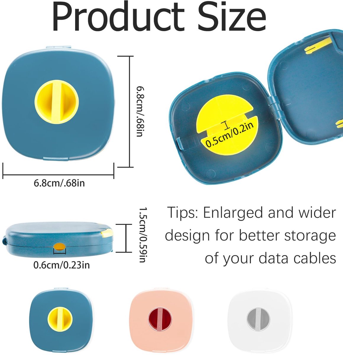 Kabelopslag 3 stuks vierkant - uitbreidbaar - compact - ideaal voor USB-kabels en accessoires - ShopVlot