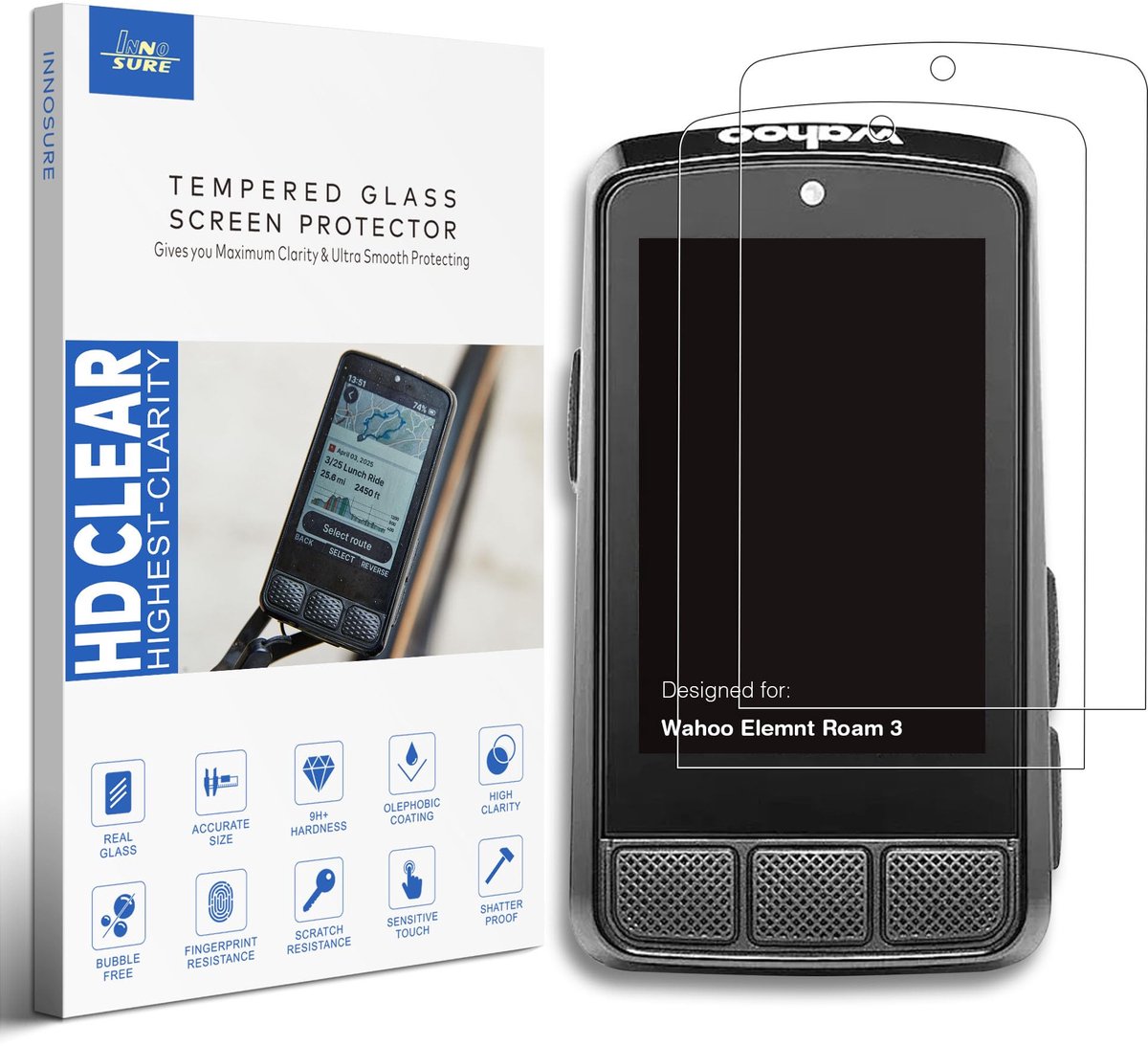 Displaybeschermfolie 2,8 inch - krasbestendig - HD helder - bescherming voor Wahoo Elemnt Roam V3 - ShopVlot