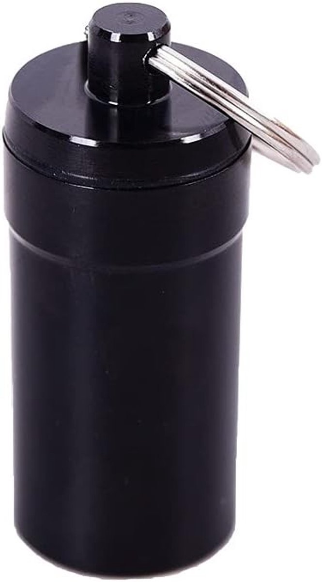 Draagbare waterdichte pillendoos met sleutelhanger, mini-organizer voor tabletten, ideaal voor reizen en outdoor activiteiten, oranje kleur