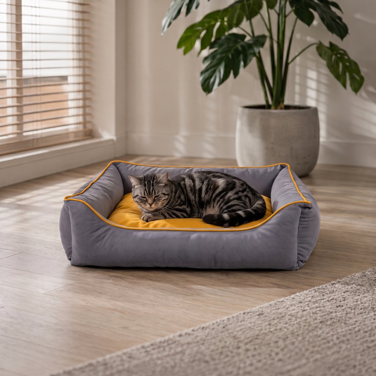 INDECOR Hondenbed – Hondenkussen – Wasbaar Hondenbed met Antislip Bodem – Zacht & Comfortabel Hondenkussen – Hondenmand voor Grote Honden – 75 x 95 x 22 cm – Grijs-Roze