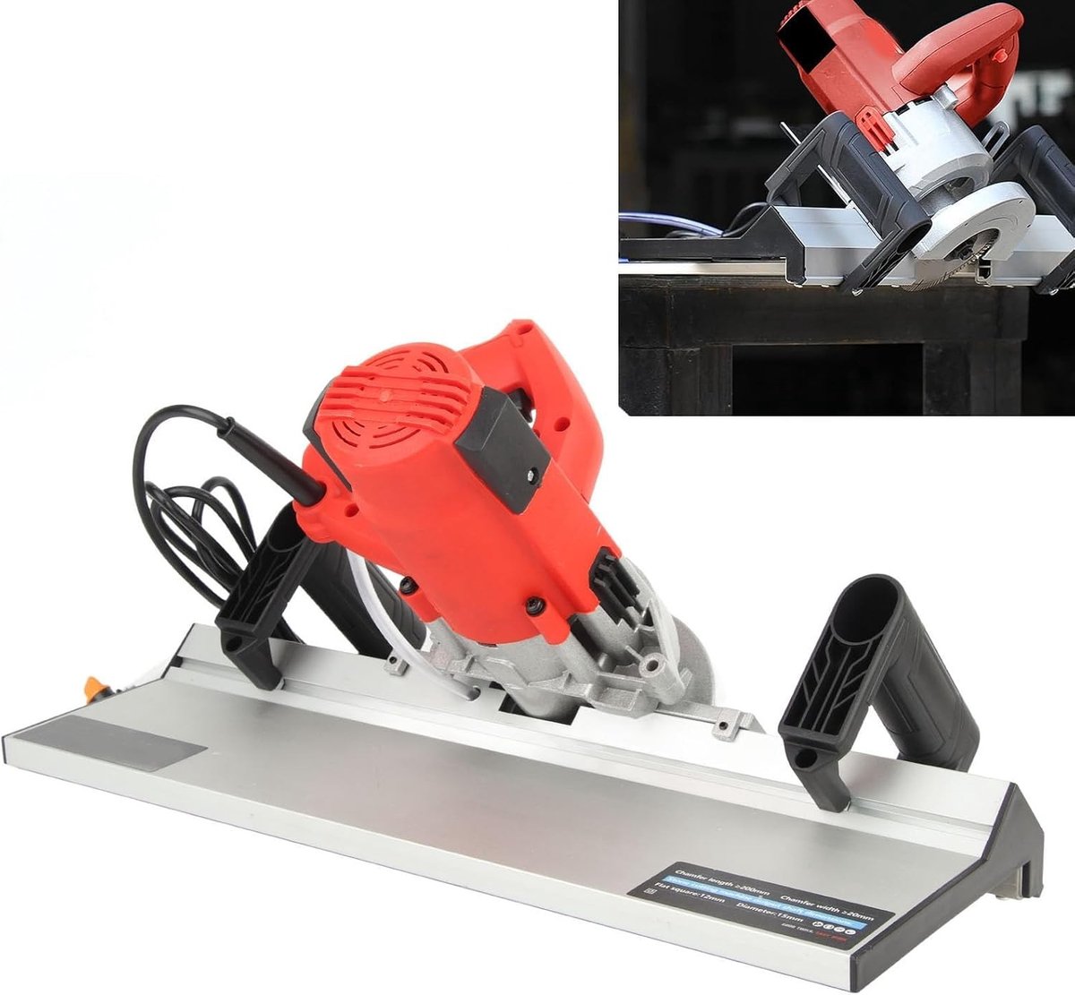 Professionele Tegelafschuinmachine voor 45 Graden Hoeken met Zaagblad, 13000RPM, 1200W en Waterpomp voor Keramische Tegels en Bevelen