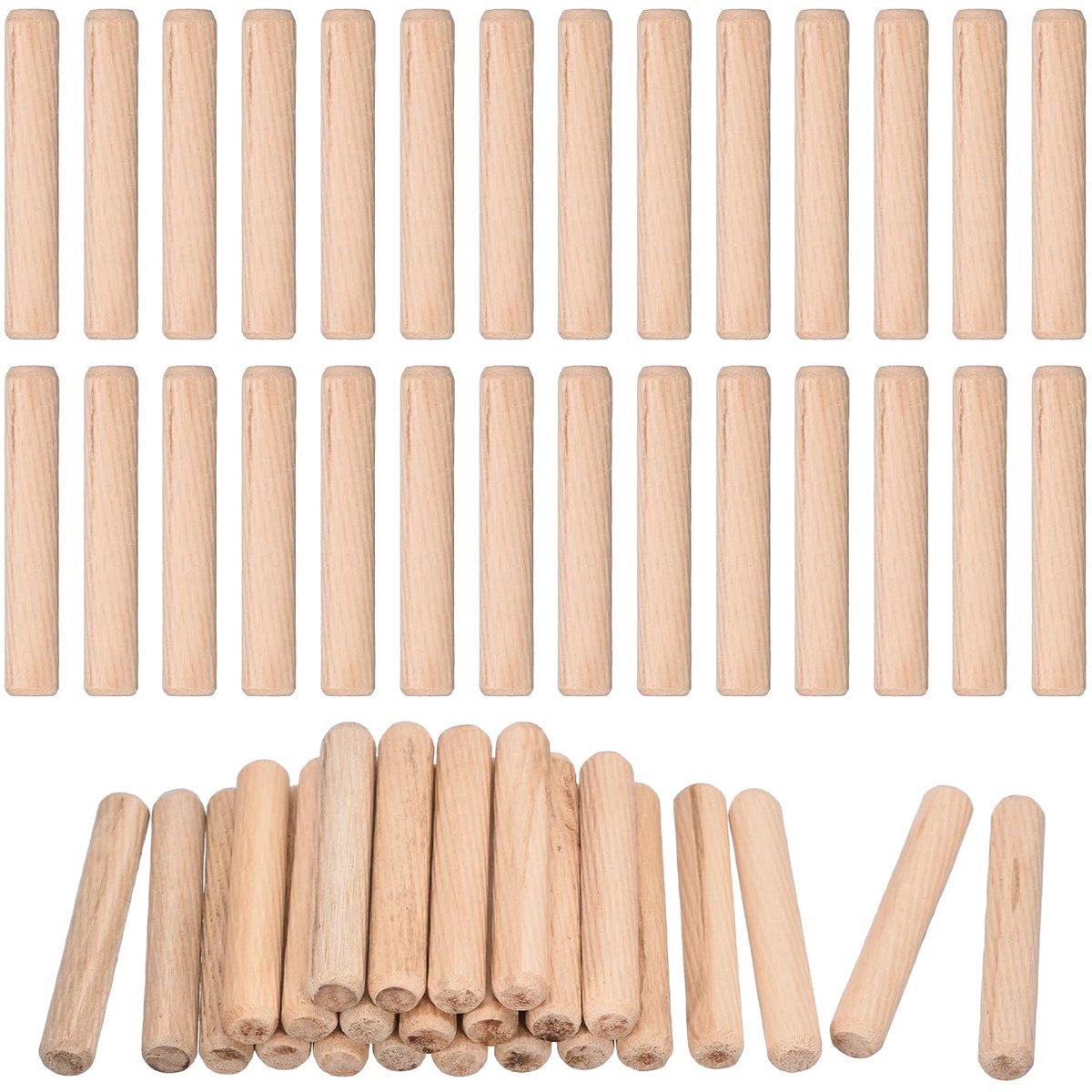 Houten pluggen 10 x 60 mm - gegroefd hardhout - afgeschuinde uiteinden - ideaal voor houtbewerking - ShopVlot