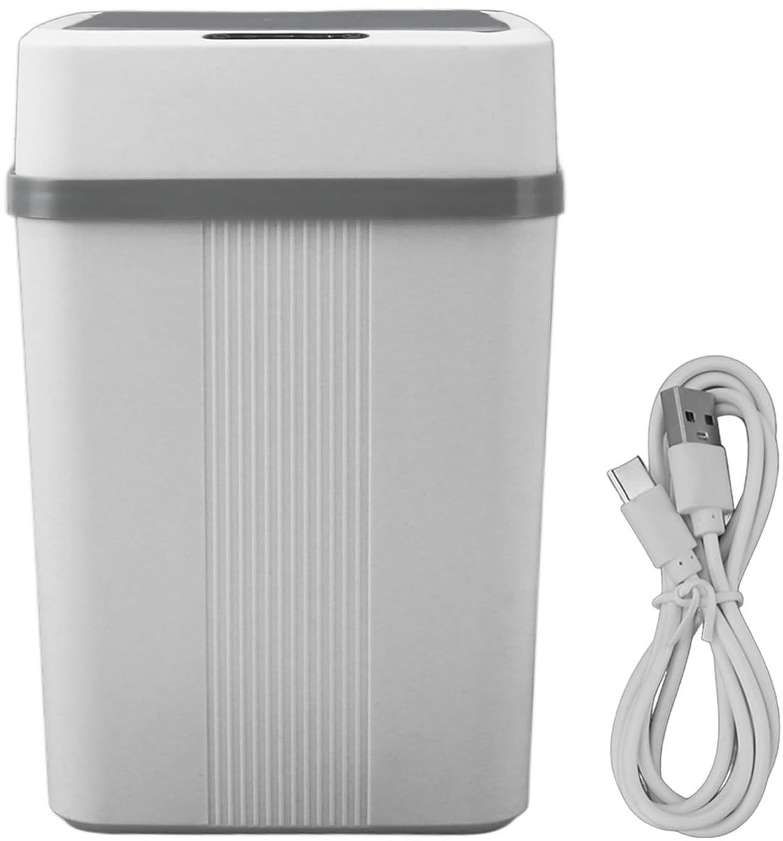 Slimme Sensor Prullenbak met USB Opladen, Automatische Deksel, Waterdicht en Ruimtebesparend voor Slaapkamer, Badkamer en Keuken