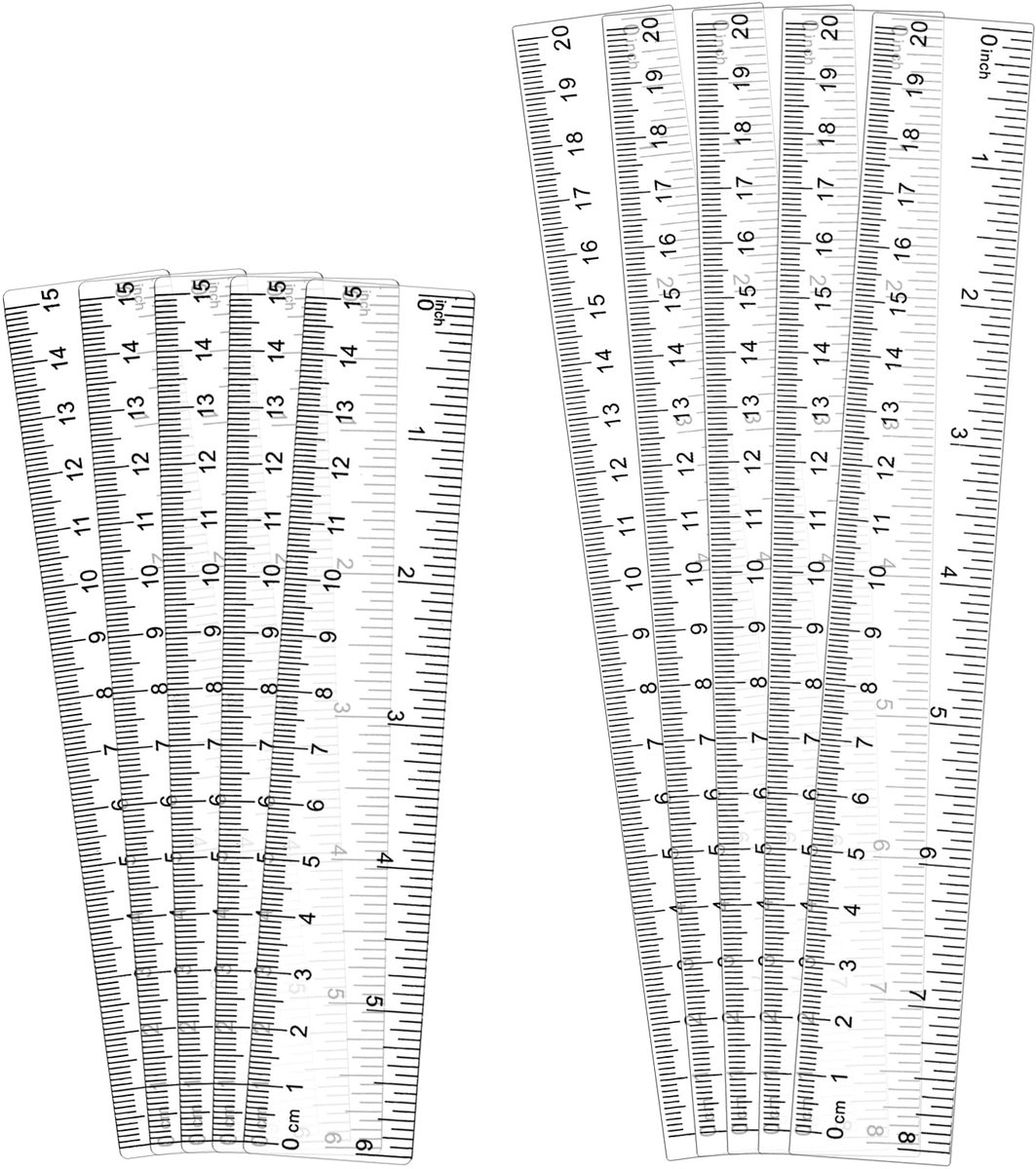 Kunststof linialen 15 cm en 20 cm - transparant - onbreekbaar - ideaal voor school en kantoor - ShopVlot