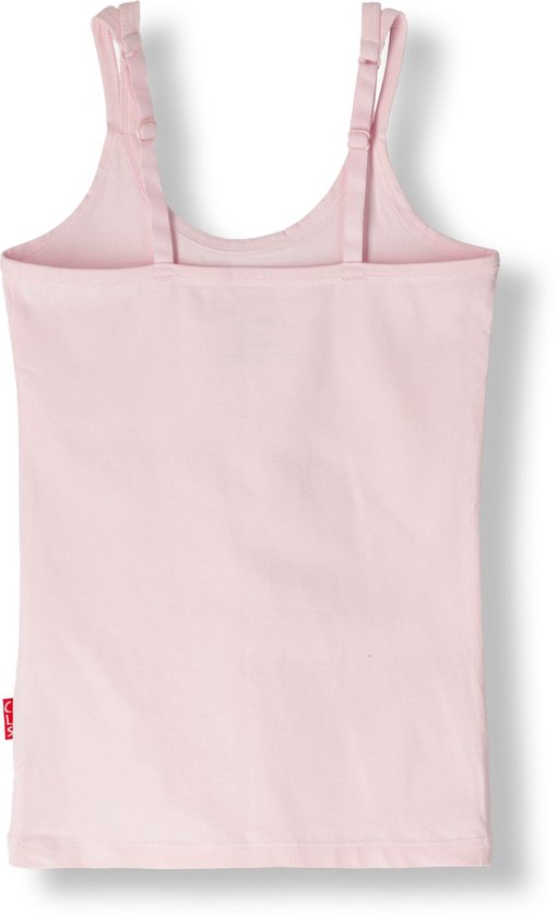 Roze hemd van Claesen's met verstelbare bandjes en een label aan de zijkant.