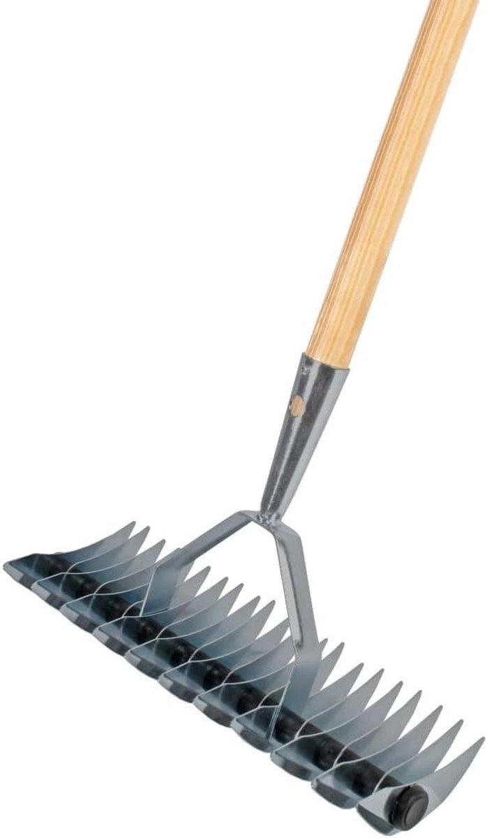Verticuteerhark - Mosverwijderaar Gazon - Gazon Onderhoud - Verzinkt Staal - 34 cm Werkbreedte - Beige