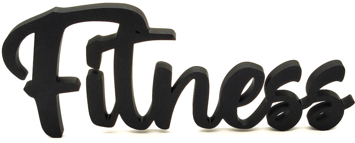 Fitness Wandtekst – 3D Geprinte Wanddecoratie Zwart – Home Gym Decoratie