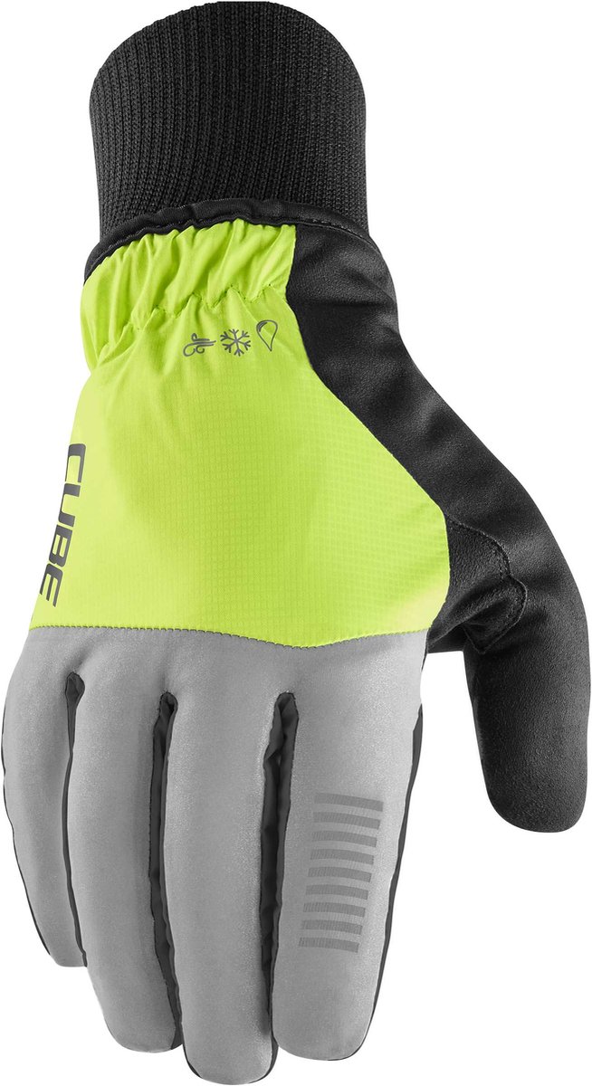 CUBE GLOVES WINTER LONG FINGER X NF GREY/YELLOW