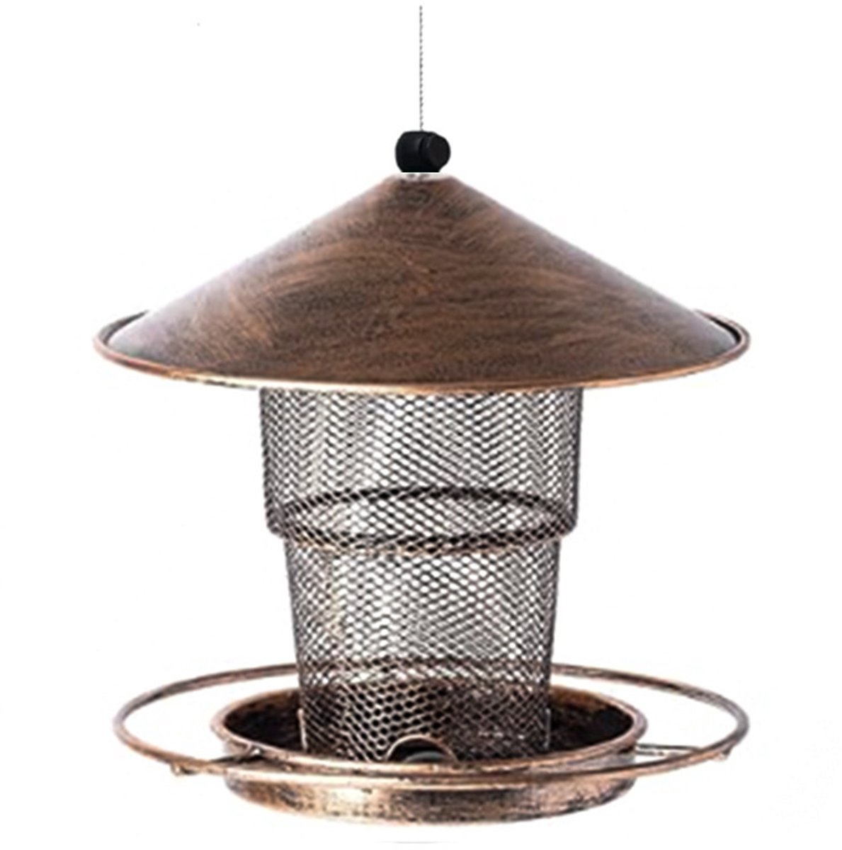Vogelvoeder, hangende metalen vogelvoeder, eekhoornbestendige zaaddispenser voor tuin, balkon, binnenplaats, wilde vogels