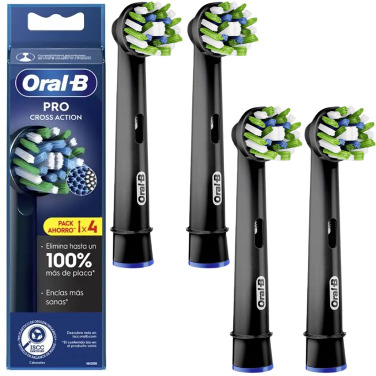 Oral-B Cross Action Opzetborstels - 4 Stuks - Origineel - Voor Ronde Oral-B Borstels